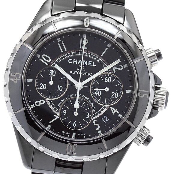 CHANEL J12 41MM Black ceramic Chronograph Automatic Men's Watch - Picture 1 of 6